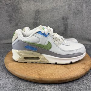 Nike Air Max 90 Shoes Boys Size 7Y White Gray Green Running Sneakers DV3483-100